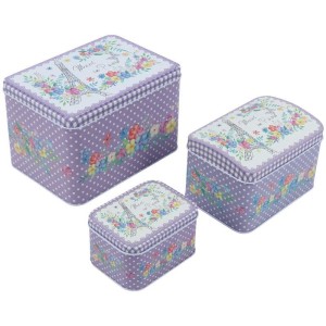 جعبه هدیه فلزی طرح مکعبی بسته 3 عددی