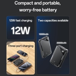 پاور بانک فست شارژ یسیدو YP80 PD 12W ظرفیت 10000 میلی آمپر ساعت