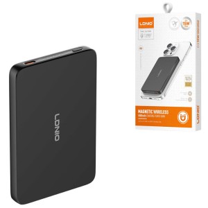 پاور بانک بی سیم فست شارژ الدینیو PQ28 QC3.0 PD 20W ظرفیت 5000 میلی آمپر ساعت