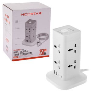 چند راهی 8 خانه هایکو استار HS-PS322 با کابل 2 متری + شارژر USB و Type-C