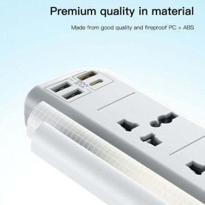 چند راهی 4 خانه یسیدو MC22 با کابل 3 متری + شارژر USB و Type-C