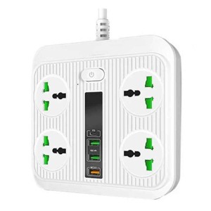 چند راهی 4 خانه ارلدام ES-SC05 با کابل 2 متری + شارژر USB و Type-C