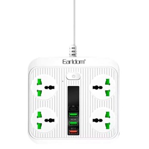 چند راهی 4 خانه ارلدام ES-SC05 با کابل 2 متری + شارژر USB و Type-C