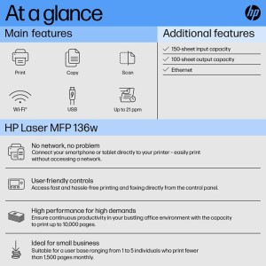 پرینتر چند کاره لیزری HP Laser MFP 136w