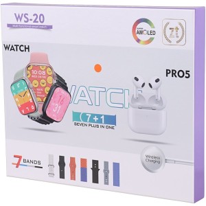 پکیج ساعت هوشمند و هندزفری بلوتوثی WS-20 PRO5