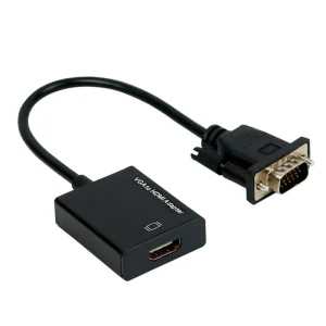 تبدیل VGA به Adapter 5138 HDMI + کابل صدا و کابل Micro USB