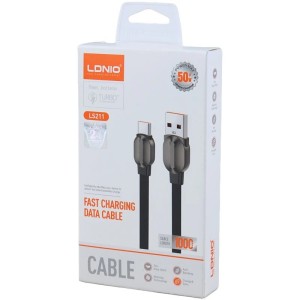 کابل میکرو یو اس بی فست شارژ 50 وات الدینیو LS211 طول 1 متر