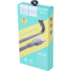 کابل لایتنینگ فست شارژ 2.4 آمپر دنمن D47L طول 1 متر