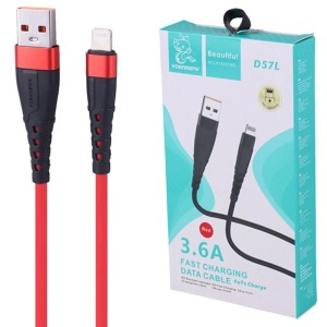 کابل لایتنینگ فست شارژ 3.6 آمپر دنمن D57L طول 1 متر