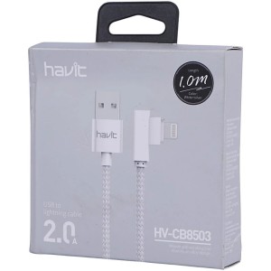 کابل لایتنینگ 2 آمپر هویت HV-CB8503 یکسر L طول 1 متر