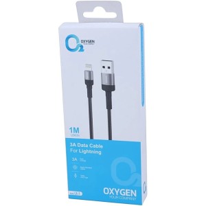کابل لایتنینگ فست شارژ 3 آمپر اکسیژن LX-1 طول 1 متر