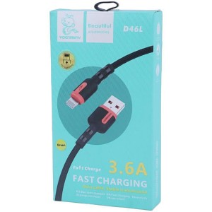 کابل لایتنینگ فست شارژ 3.6 آمپر دنمن D46L طول 1 متر