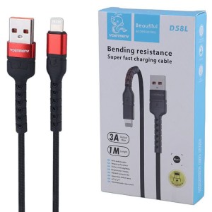 کابل لایتنینگ فست شارژ 3 آمپر دنمن D58L طول 1 متر