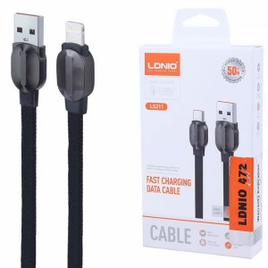 کابل لایتنینگ فست شارژ 50 وات الدینیو LS211 طول 1 متر