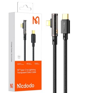 کابل تایپ سی به لایتنینگ فست شارژ 36 وات مک دودو CA-3390 یکسر L طول 1.2 متر