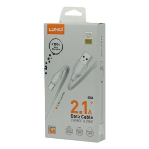کابل لایتنینگ فست شارژ 2.1 آمپر الدینیو LS371 طول 1 متر