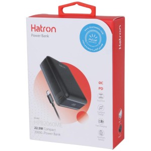 پاور بانک فست شارژ هترون HPB2060ME PD QC 22.5W ظرفیت 20000 میلی آمپر ساعت