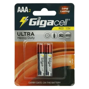 باتری دوتایی نیم قلمی گیگاسل Ultra Heavy Duty R03