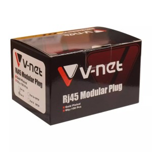سوکت شبکه وی نت V-L300 RJ45 Cat6 UTP بسته 100 عددی
