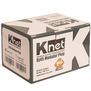 سوکت شبکه K-net K-N105 RJ45 Cat6 UTP بسته 100 عددی