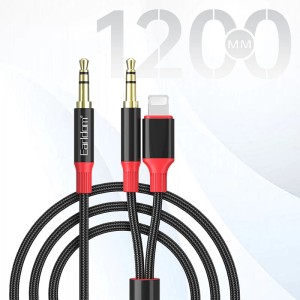 کابل تبدیل AUX به AUX/Lightning ارلدام ET-AUX79 طول 1.2 متر