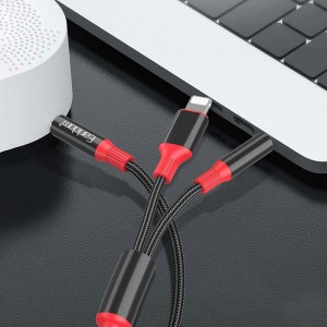 کابل تبدیل AUX به AUX/Lightning ارلدام ET-AUX79 طول 1.2 متر