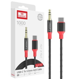 کابل تبدیل Type-C به AUX ارلدام ET-AUX76C طول 1 متر
