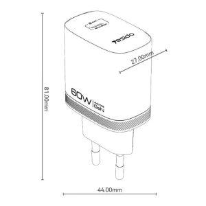 شارژر دیواری 60 وات یسیدو YC115 GaN PD3.2 3A + کابل تبدیل تایپ سی - تصویر 4