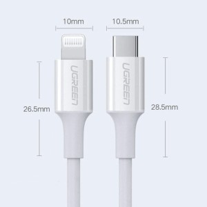کابل تایپ سی به لایتنینگ فست شارژ 2.4 آمپر یوگرین US171-60749 طول 2 متر