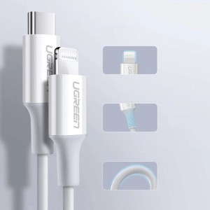 کابل تایپ سی به لایتنینگ فست شارژ 2.4 آمپر یوگرین US171-60749 طول 2 متر