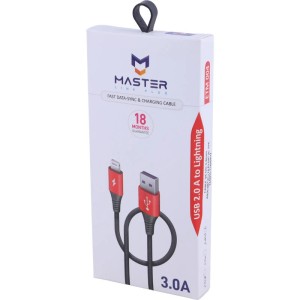 کابل لایتنینگ فست شارژ 3 آمپر مستر لینک پلاس ETM 004 طول 1 متر کد 2