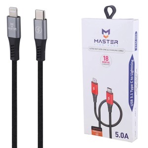 کابل تایپ سی به لایتنینگ فست شارژ 5 آمپر مستر لینک پلاس ETM 001 طول 1 متر کد 2