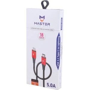 کابل تایپ سی به لایتنینگ فست شارژ 5 آمپر مستر لینک پلاس ETM 001 طول 1 متر کد 2