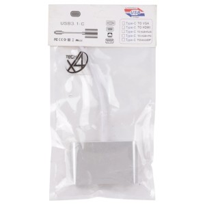 تبدیل Type-C به VGA/USB3.0/Type-C ایکس فورتک X4Tech