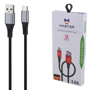 کابل تایپ سی فست شارژ 3 آمپر مستر لینک پلاس ETM 003 طول 1 متر کد 1