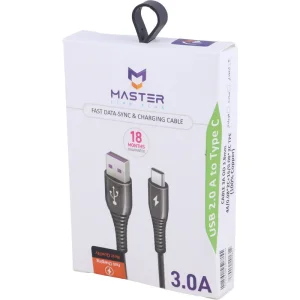 کابل تایپ سی فست شارژ 3 آمپر مستر لینک پلاس ETM 003 طول 1 متر - تصویر 5
