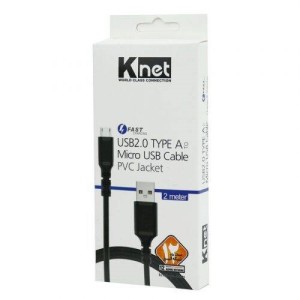 کابل میکرو یو اس بی فست شارژ K-net K-CUM02020 2m