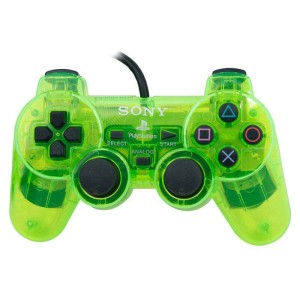 دسته بازی تکی شوکدار Sony PS2 شیشه ای سبز شرینک