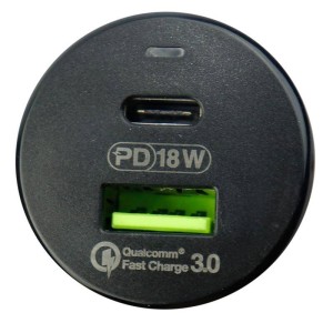 شارژر فندکی فست شارژ Bavin PC309 QC3.0 3.1A PD 18W + کابل آیفونی
