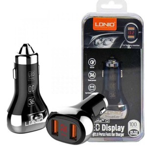 شارژر فندکی فست شارژ LDNIO C2 3A PD QC3.0 + کابل تایپ سی