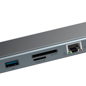 هاب و رم ریدر Baseus CATSX-F0G USB 3.0/HDMI/VGA/RJ45/AUX/Type-C PD To Type-C