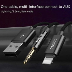 کابل تبدیل Yesido YAU18 Lightning To AUX / USB 1.2m