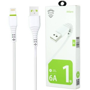 کابل آیفونی فست شارژ CAZA X02 Pro 6A 1m