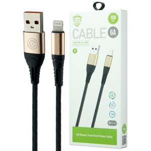 کابل آیفونی فست شارژ CAZA X09 Pro 6A QC3.0 1m