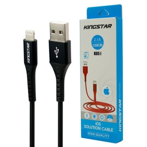 کابل آیفونی KingStar K65i 2.1A 1.2m