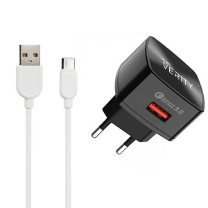 شارژر دیواری فست شارژ Verity AP-2118 QC3 3A 18W + کابل Type-C