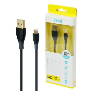 کابل آیفونی فست شارژ Ivon CA82 2.4A 1m