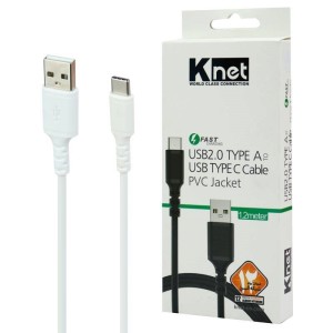 کابل تایپ سی فست شارژ K-net K-CUC02012 1.2m