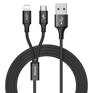 کابل ۲ سر فست شارژ Baseus CAML-SU13 3A 1.2m