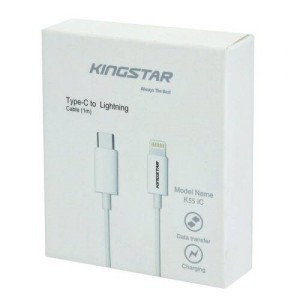 کابل تبدیل فست شارژ KingStar K55 IC Type-C to Lightning 3A QC3 1m